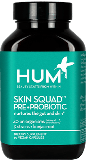 HUM营养肌肤班前+益生菌，使肤色清晰、光滑、均匀
